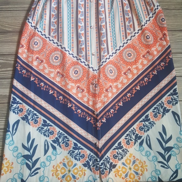 Boho Coral Maxi Dress S-L - Picture 3 of 6